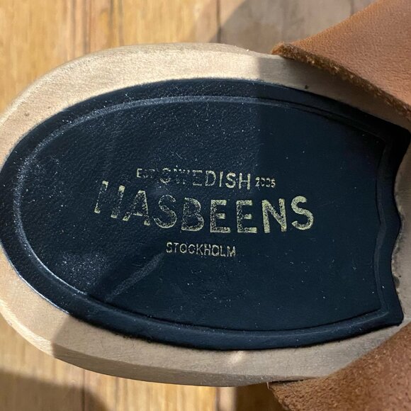 Swedish Hasbeens Magdalena Leather Open Toe Clogs - Picture 5 of 5